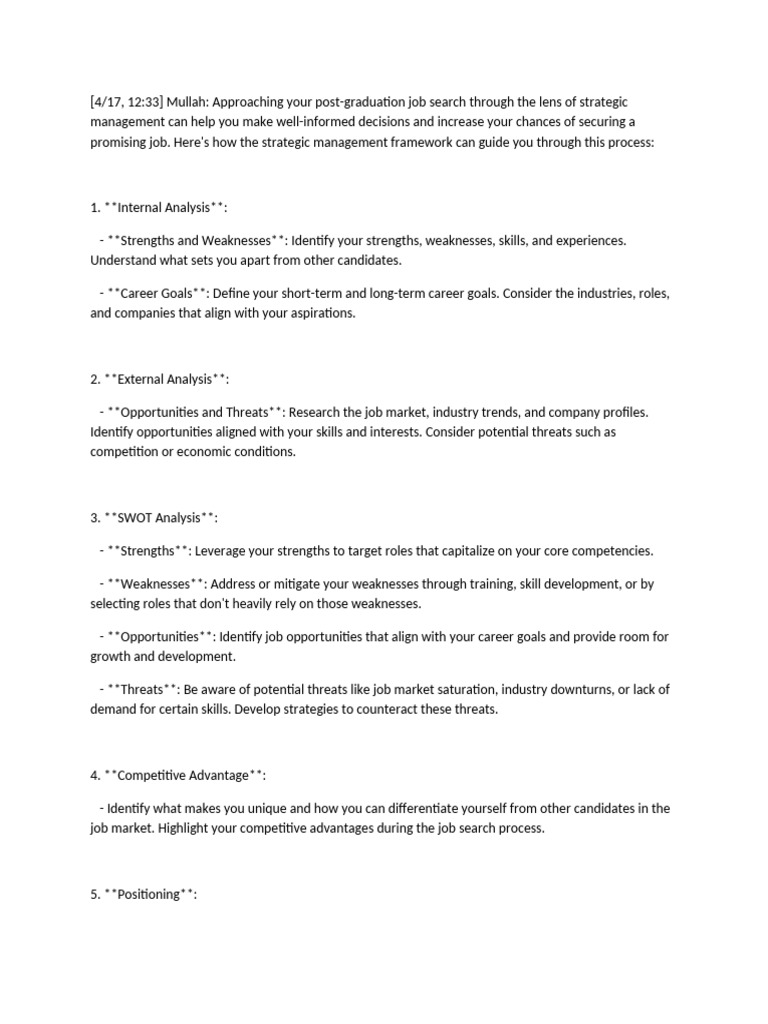 Strategic Job Search Management Guide | PDF