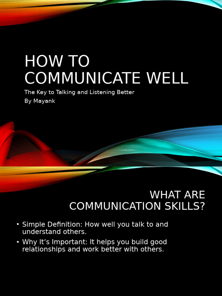Communication Skills Presentation Pdf Communication Body Language