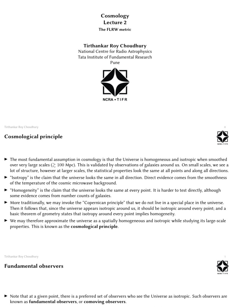 Lecture 02 Web Pdf Universe Physical Cosmology