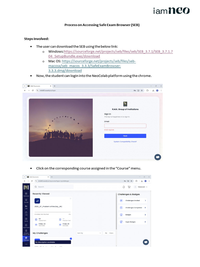 RMK - Safe Exam Browser - User Guide | PDF