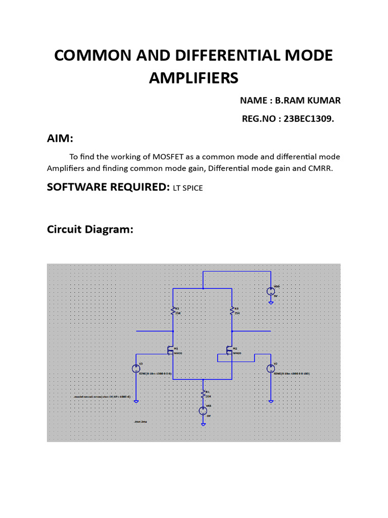 Common Mode Gain Analysis in MOSFETs | PDF | Technology & Engineering
