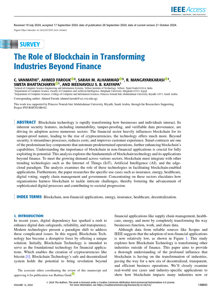 The Role of Blockchain in Transforming Industries Beyond Finance | PDF ...