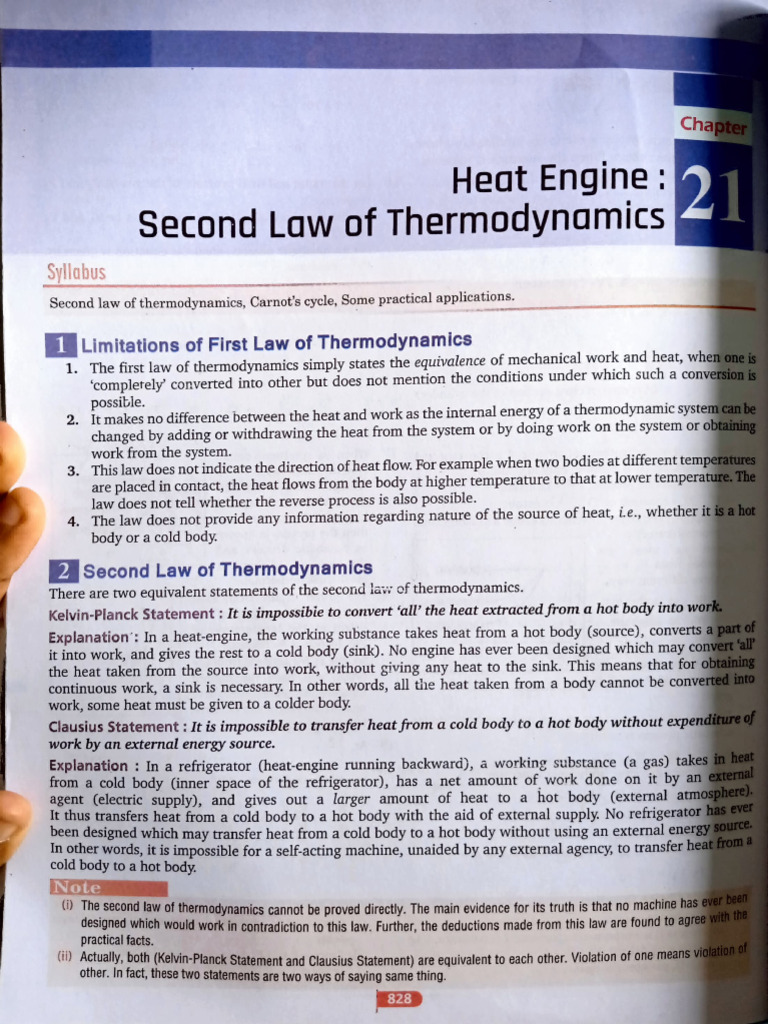 Second Law of Thermodynamics Overview | PDF | Heat | Second Law Of ...