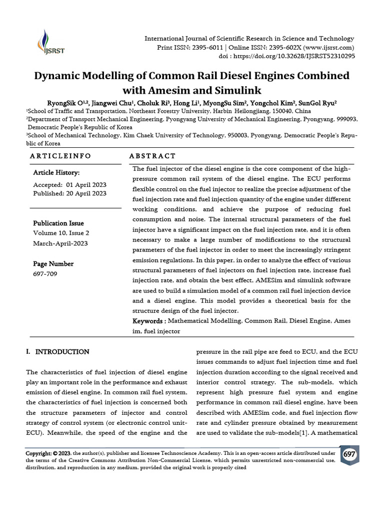 Dynamic modelling of common rail diesel engines co pdf fuel