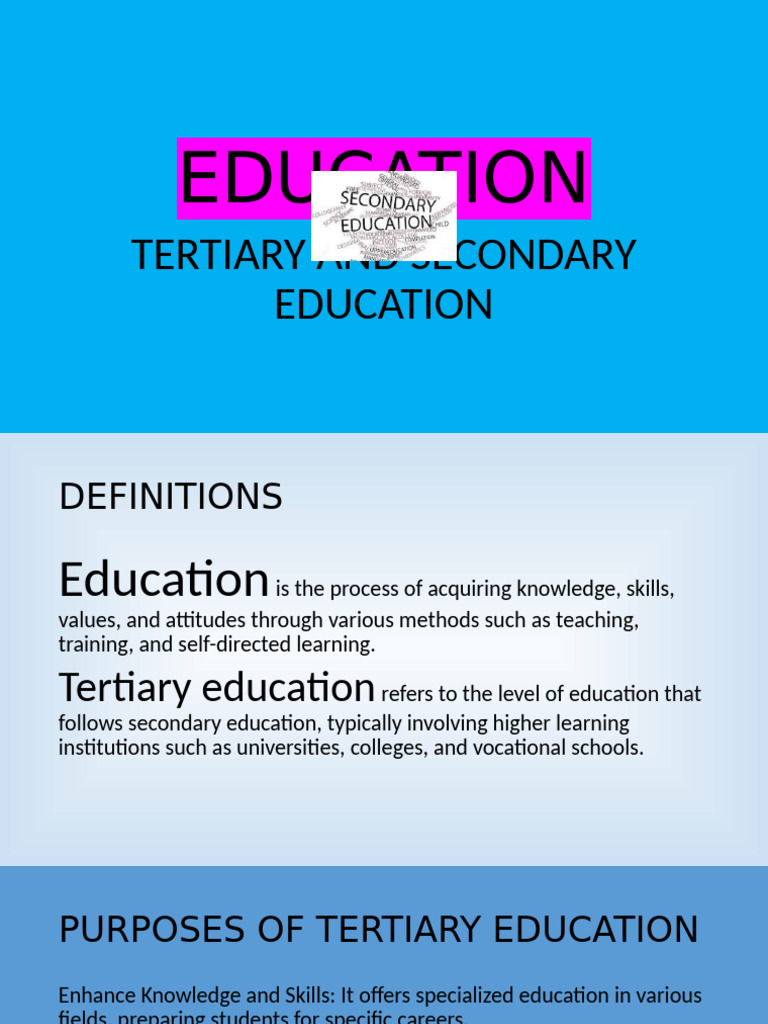 Tertiary vs. Secondary Education Insights | PDF