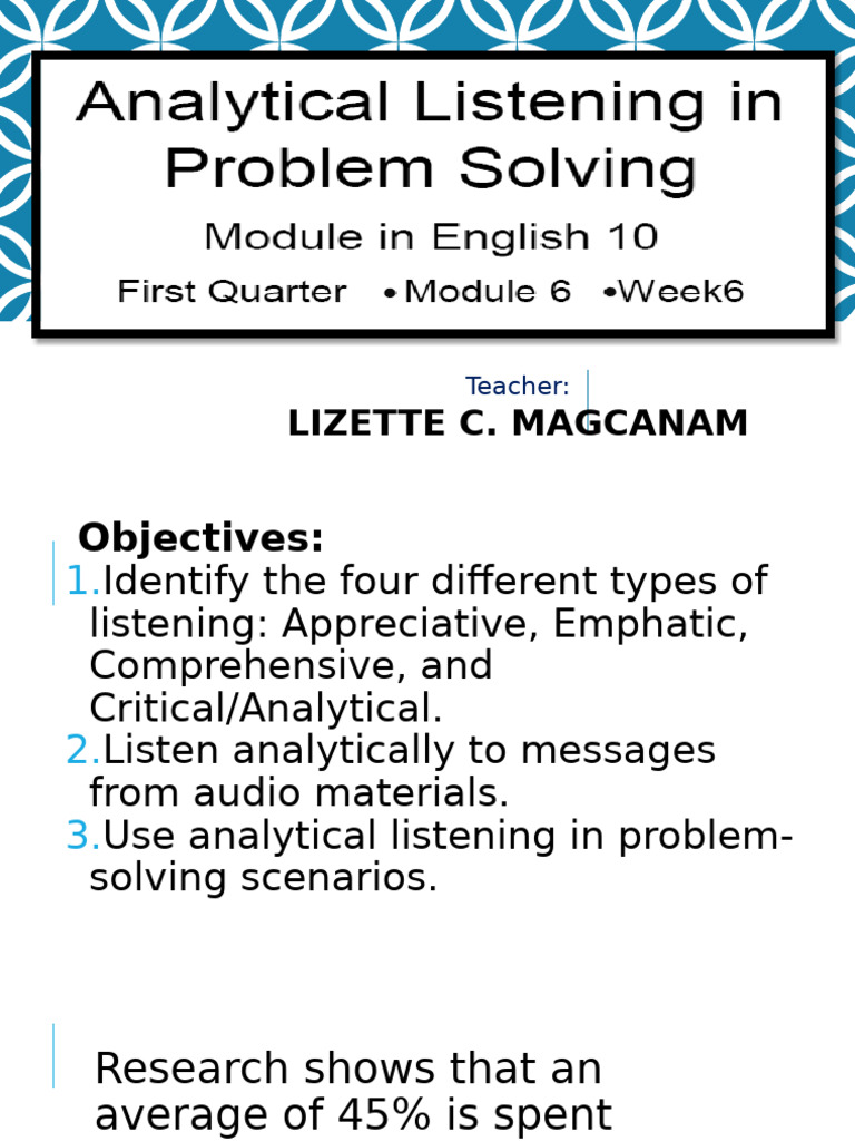 Analytical Listening in Education | PDF | Human Communication | Cognition