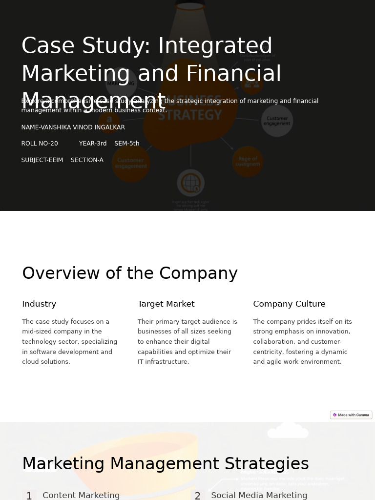 Case Study Integrated Marketing and Financial Management | PDF ...