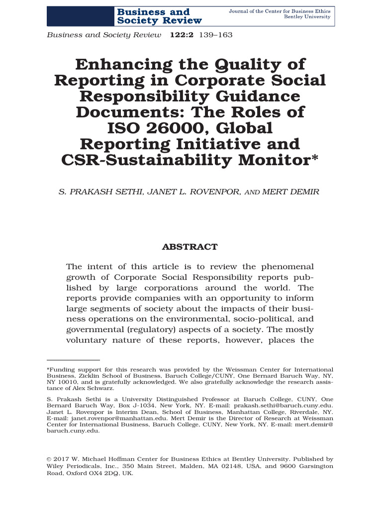 Improving CSR Reporting Quality | PDF | Corporate Social Responsibility ...