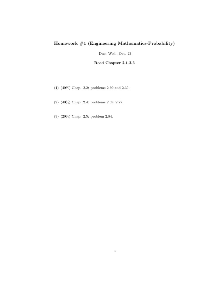 Hw1 Probability | PDF