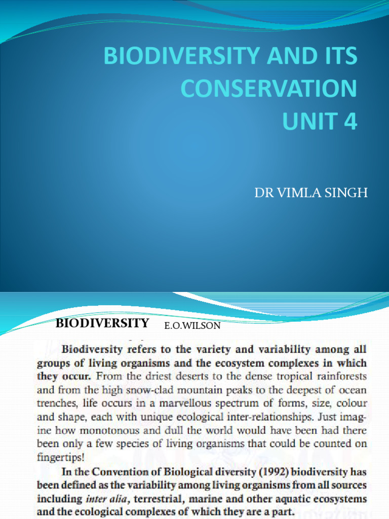 Importance of Biodiversity Conservation | PDF | Science & Mathematics