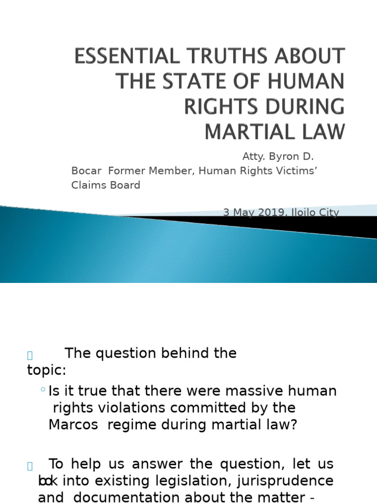 Essential Truth About The Human Right Violation During Martial Law ...