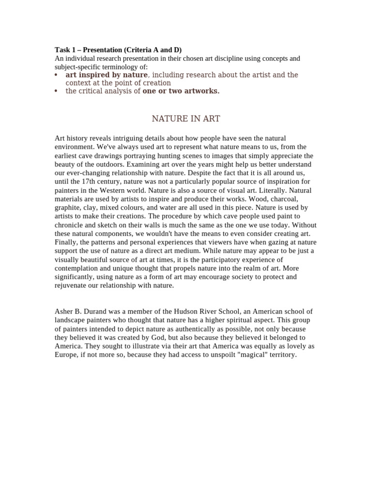 Task 1 Art Document | PDF | Art