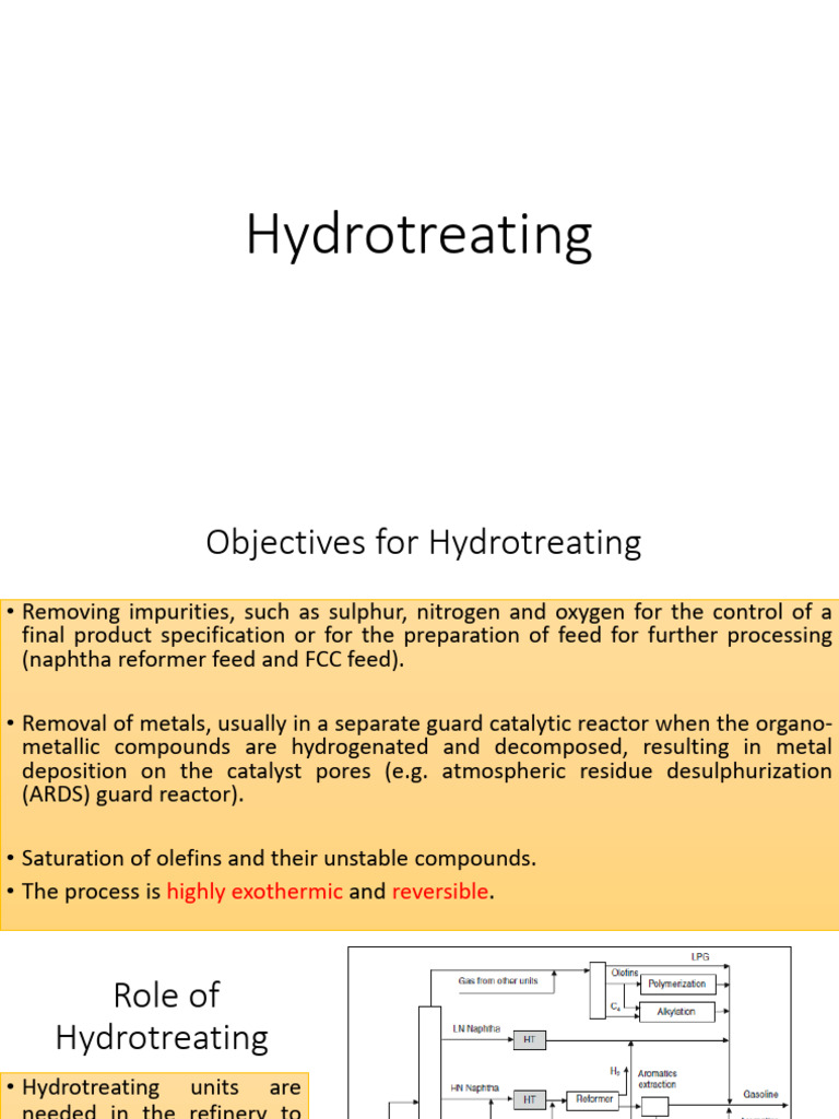 Hydrotreating Process Overview and Chemistry | PDF | Industrial ...
