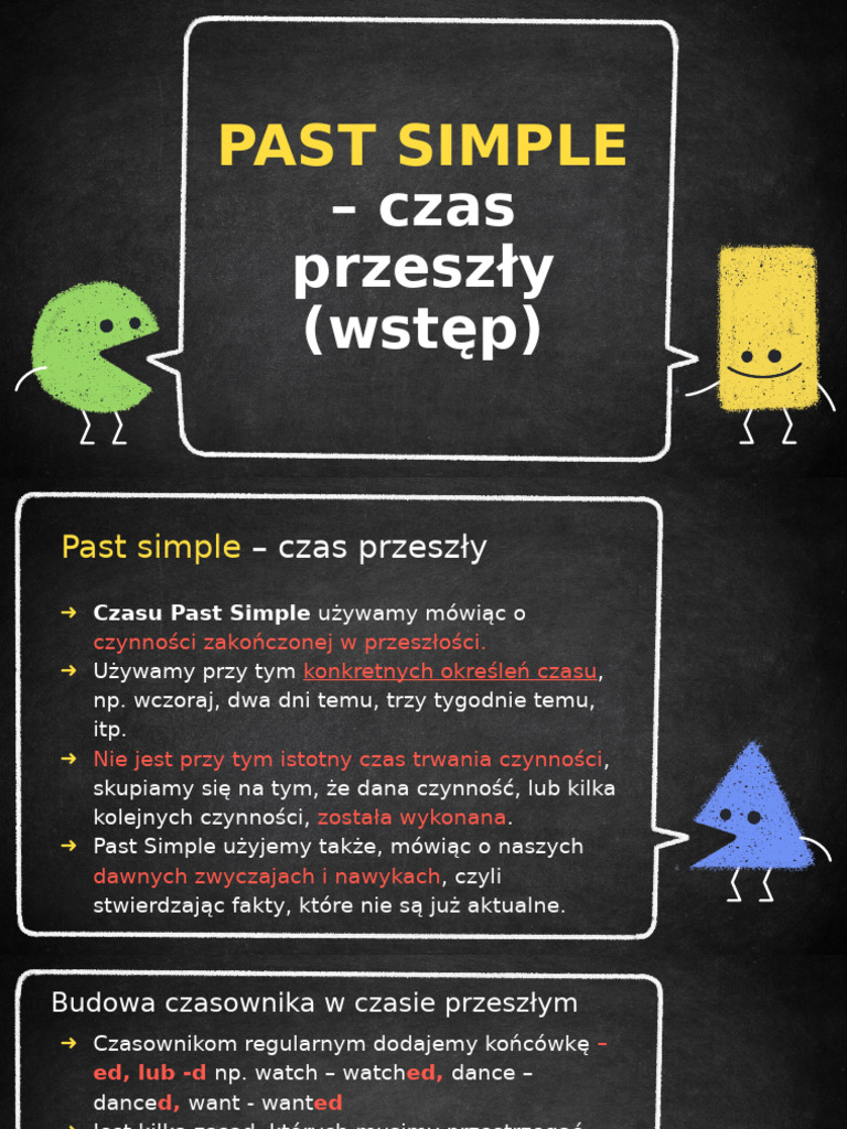 PAST SIMPLE - Czas Przeszły (Wstęp) | PDF