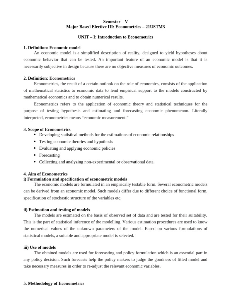 Econometrics - Lecture Notes | PDF | Errors And Residuals | Econometrics