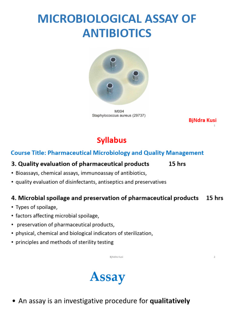 3 1 Microbial Assay Of Antibiotics Pdf Assay