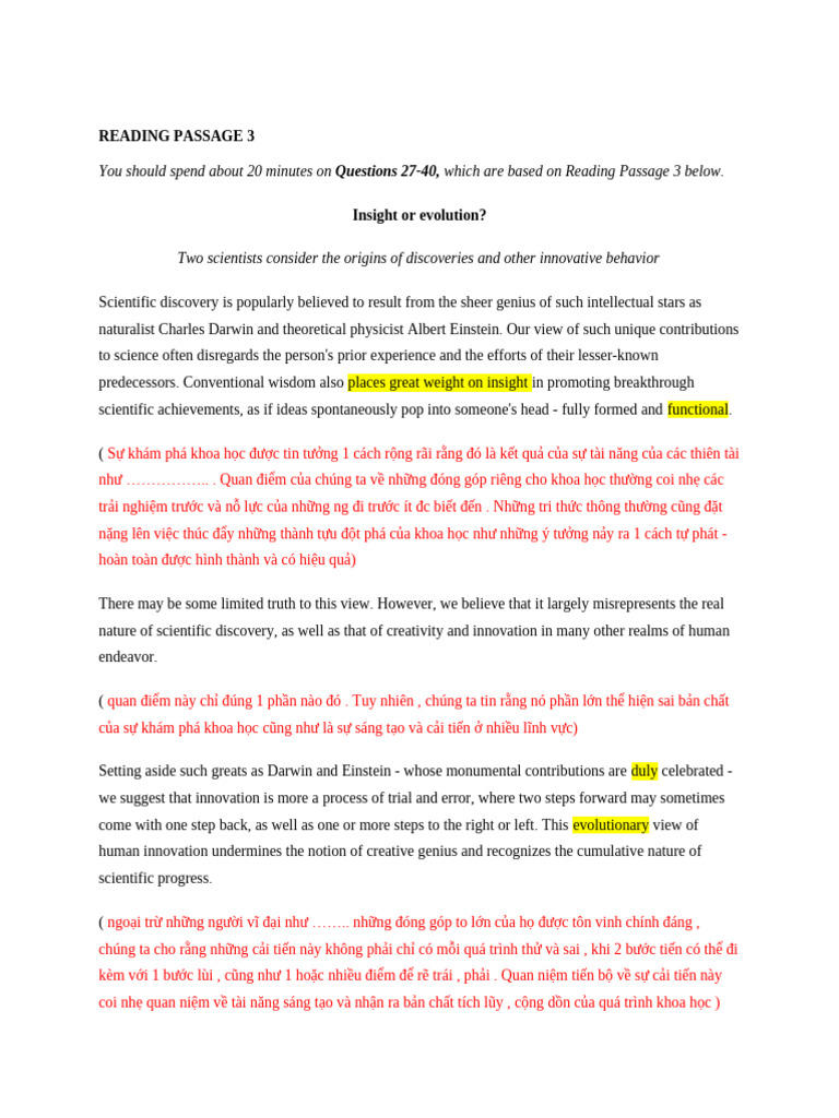Reading Passage 3 | PDF