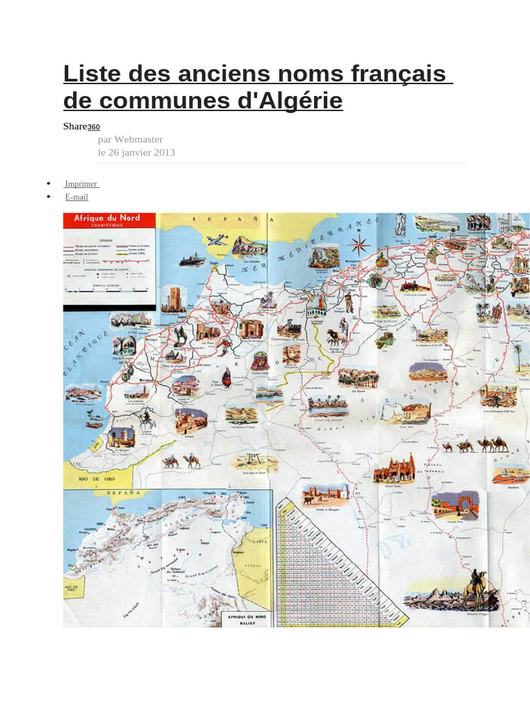 Anciens noms de communes d'Algérie | PDF