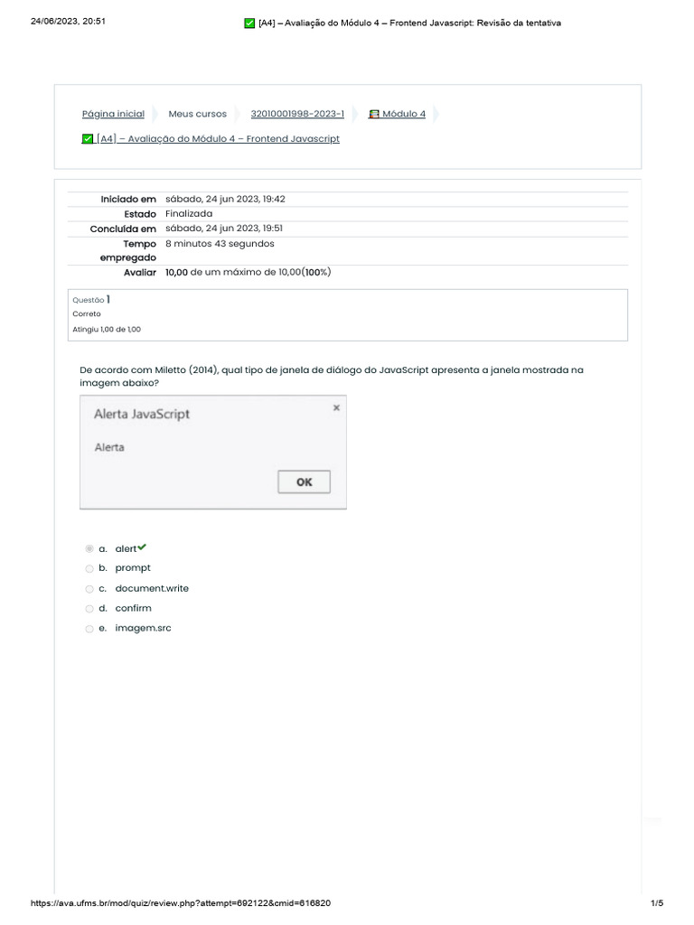 A4 Avaliacao Do Modulo 4 Frontend Javascript Revisao Da Tentativa2 ...