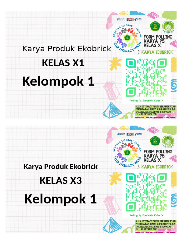 Karya Ekobrick Kelas X1 dan X3 | PDF | Metode & Bahan Ajar | Griya & Taman