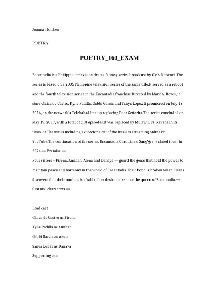 Poetry 160 Exam PDF Poetry 160 Exam PDF