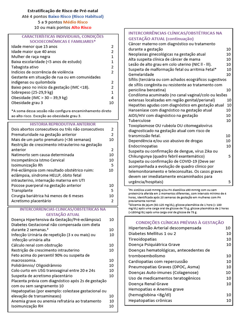 Estratificação de Risco no Pré-natal | PDF | Gravidez | Sistema de saúde