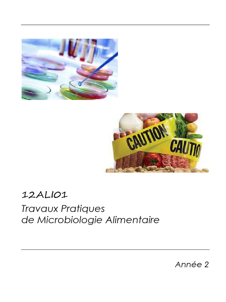 Travaux Pratiques en Microbiologie Alimentaire | PDF | Échantillonnage ...