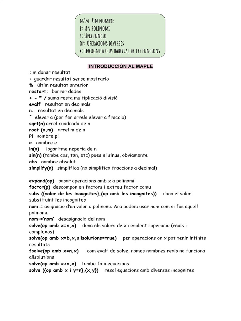Apuntes Maple | PDF