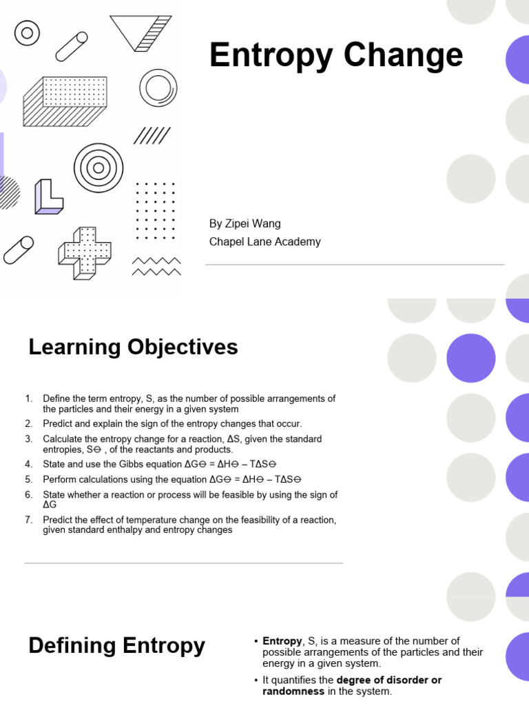 Entropy and Gibb's Free Energy, 9701 Notes | PDF | Entropy | Gibbs Free ...