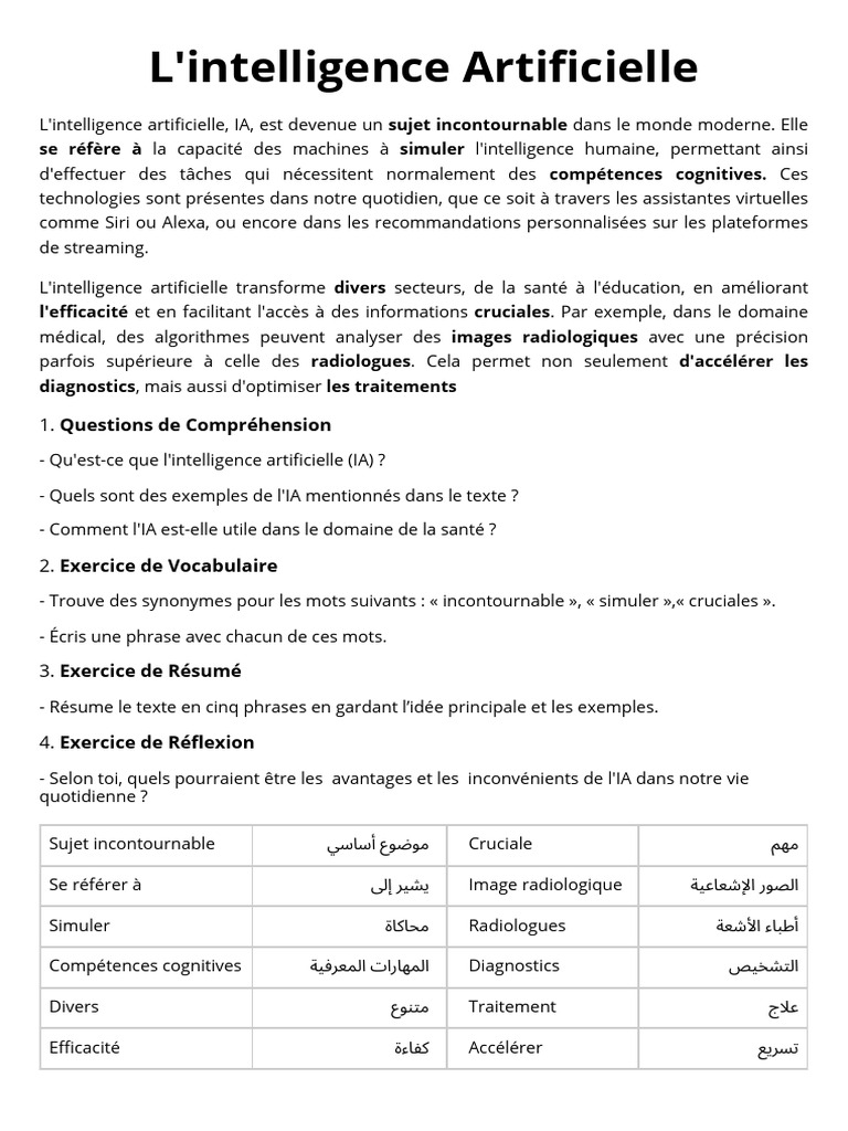 Comprendre l'Intelligence Artificielle | PDF | Intelligence ...