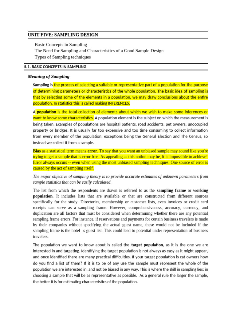 Understanding Sampling Design Basics | PDF | Sampling (Statistics ...