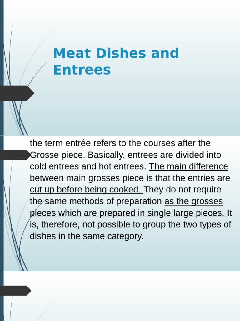 Understanding Meat Dishes and Entrees | PDF