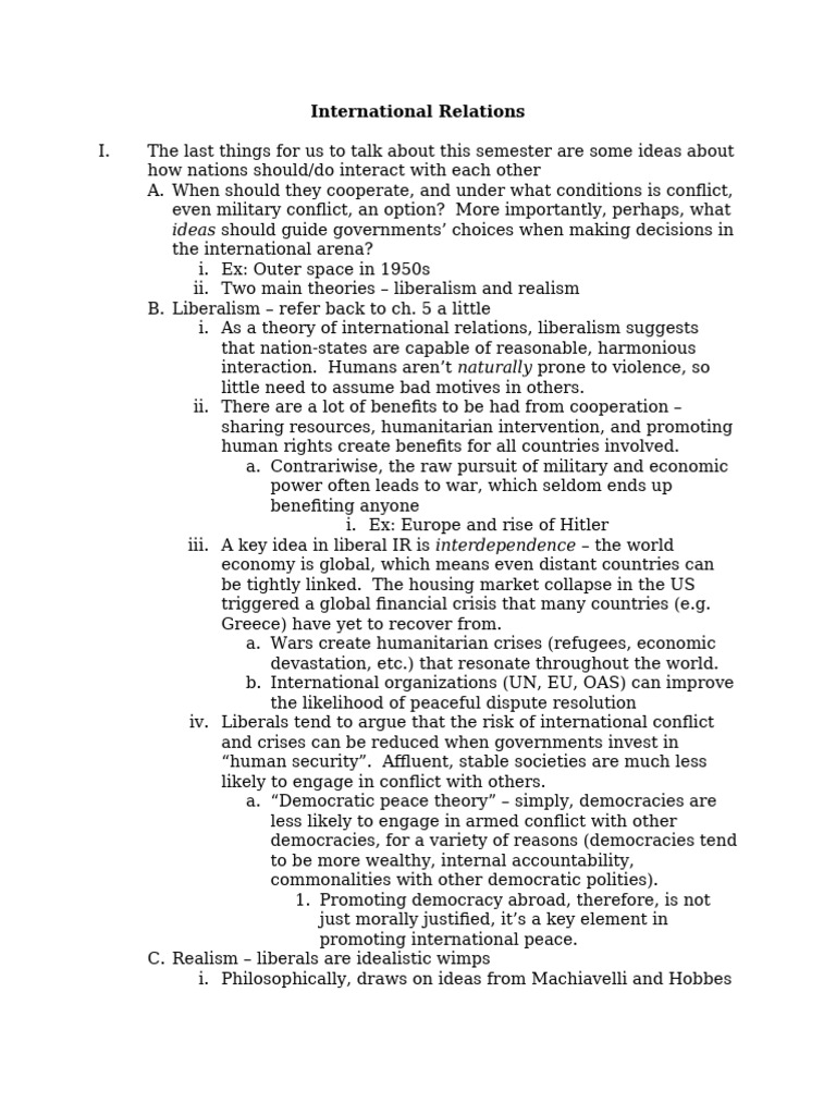 International Relations | PDF | Soviet Union | World Politics