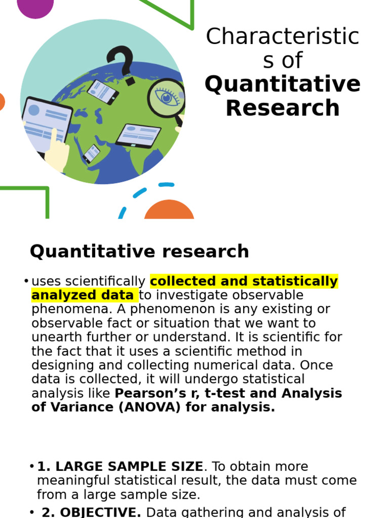 Characteristics and Kinds of Quantitative Research | PDF | Statistics ...