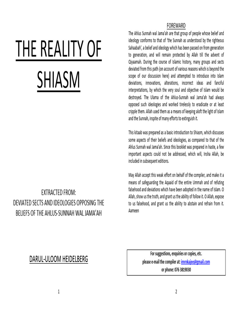 The Reality of Shiasm | PDF | Prophets And Messengers In Islam | Jesus ...