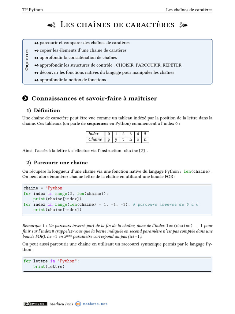 Manipulation des chaînes en Python | PDF | Python (Langage de ...
