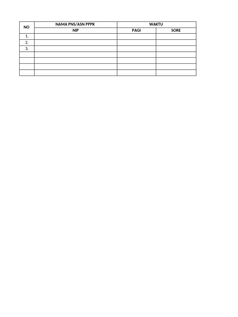 Format Absen | PDF