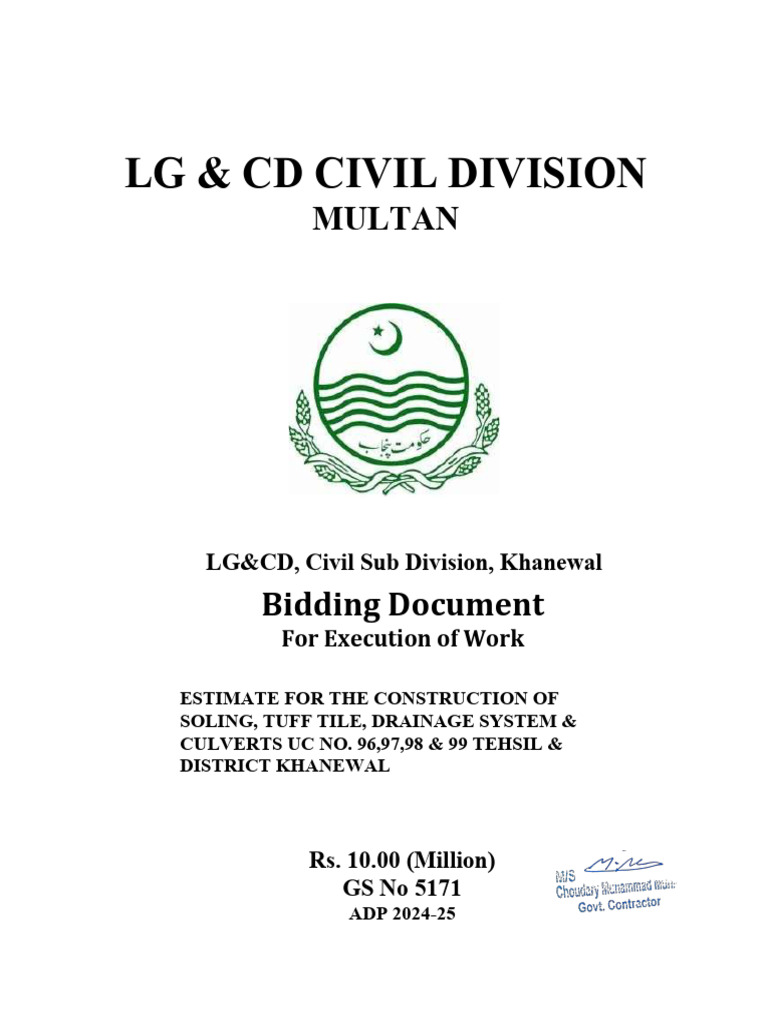 LG & CD Civil Division: Multan | PDF | Concrete | Reinforced Concrete