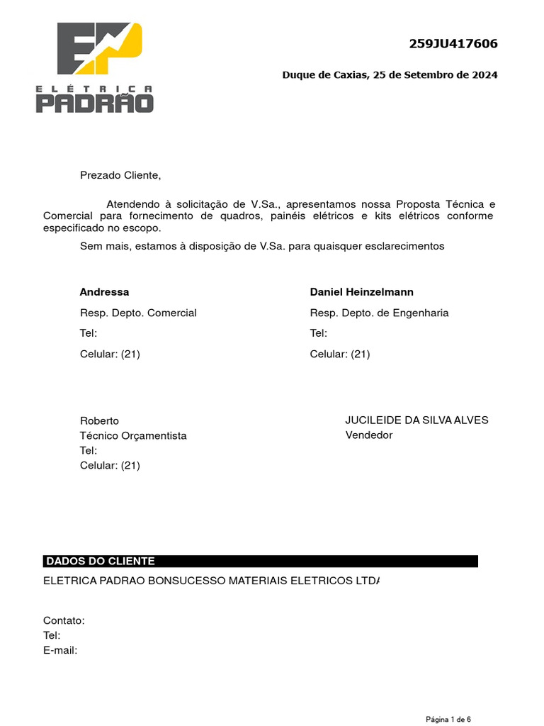 or-amento-eletrica-padrao-bonsucesso-revisado-417606-pdf-padroniza-o