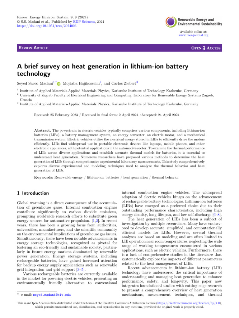 Heat Generation in Lithium-Ion Batteries | PDF | Lithium Ion Battery | Heat
