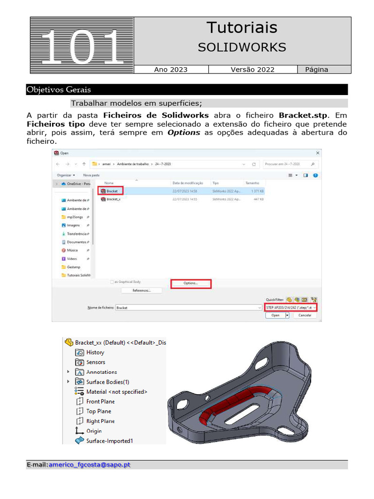 Tutoriais de Modelagem no SOLIDWORKS 2022 | PDF | Geometria
