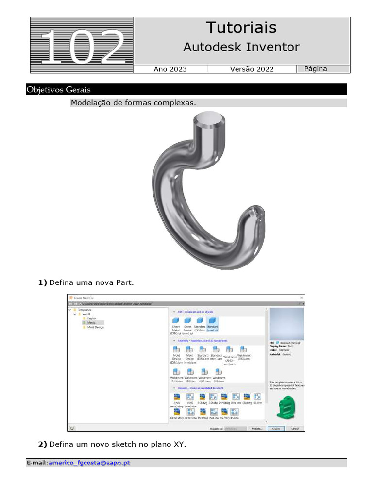 Tutoriais de Modelação no Autodesk Inventor | PDF | Geometria Elementar ...