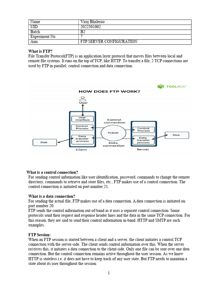 Exp7 2022301002 VirajBhalerao | PDF | File Transfer Protocol | Utility ...
