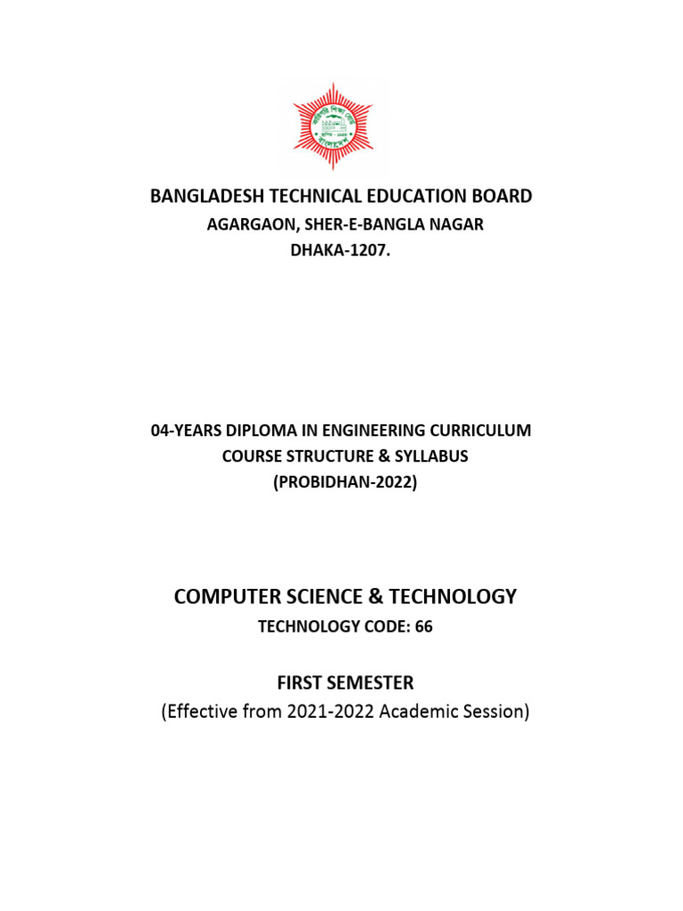Diploma in Engineering Curriculum 2022 | PDF | Trigonometric Functions ...