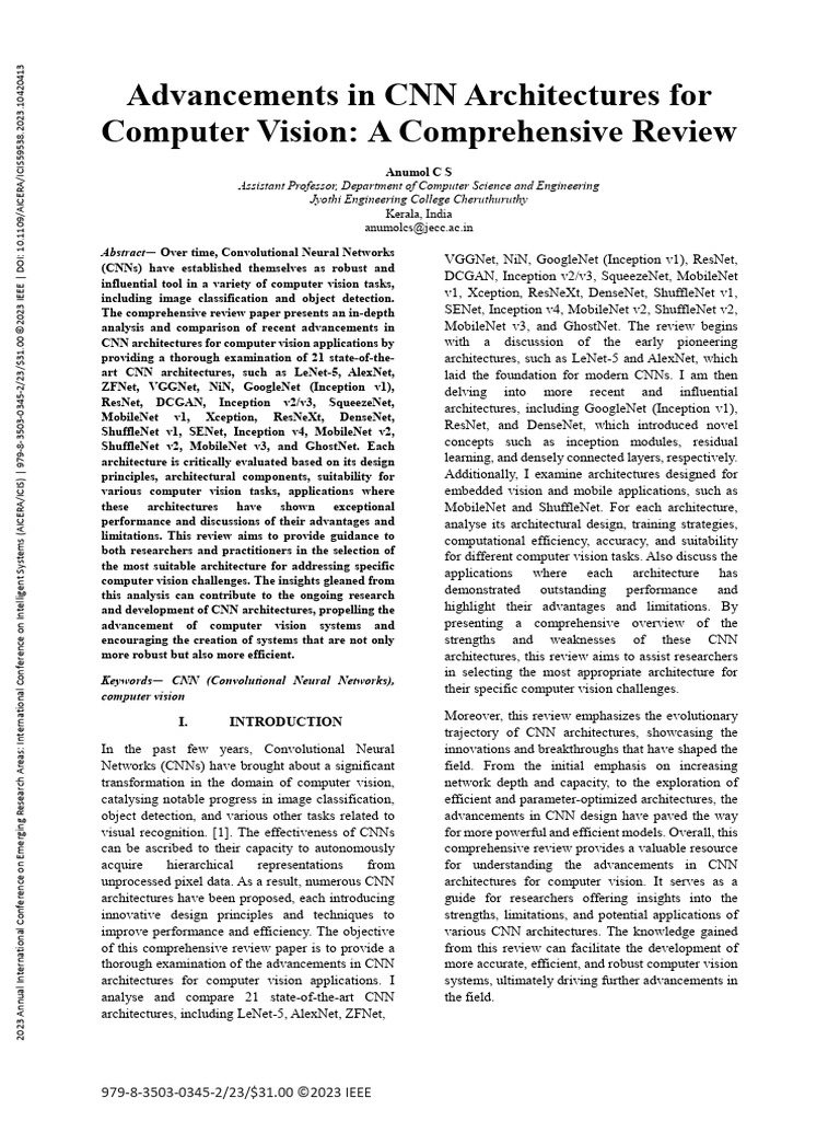 CNN Architectures for Image Classification | PDF | Computer Vision ...