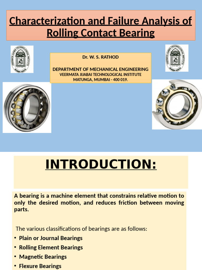 Characterization and Failure Analysis of Rolling Contact Bearing | PDF ...