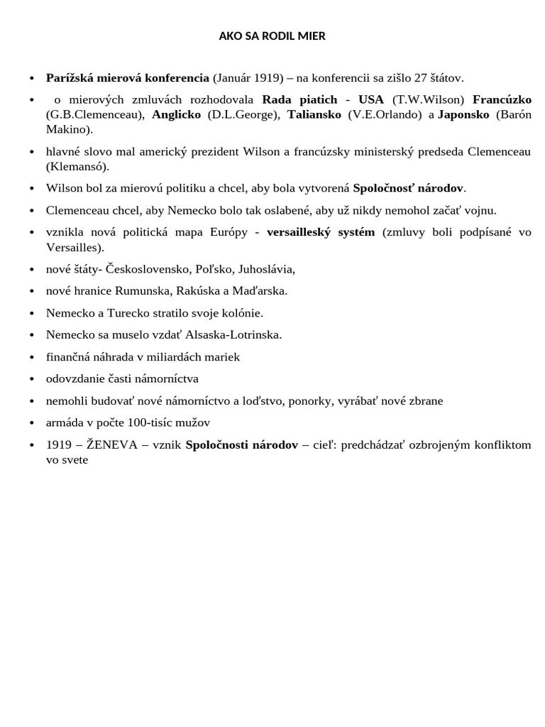 Ako Sa Rodil Mier Poznámky-1 | PDF