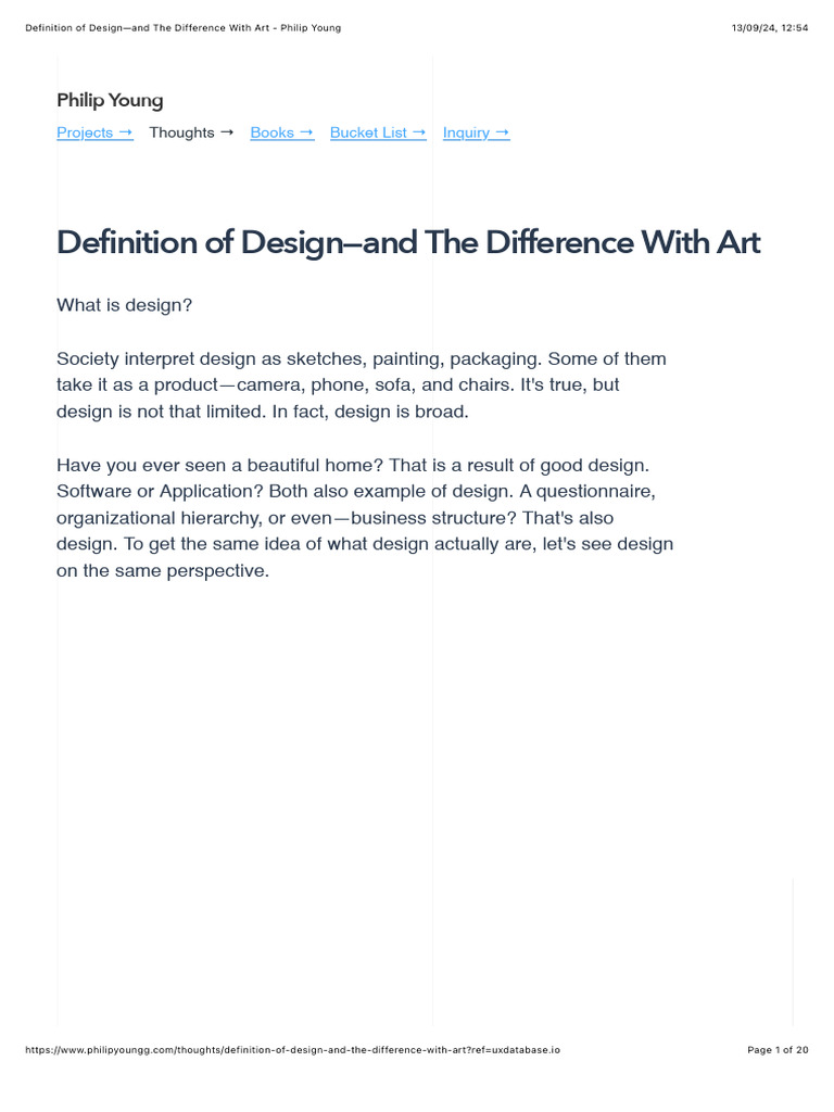 Definition of Design-And The Difference With Art - Philip Young | PDF ...