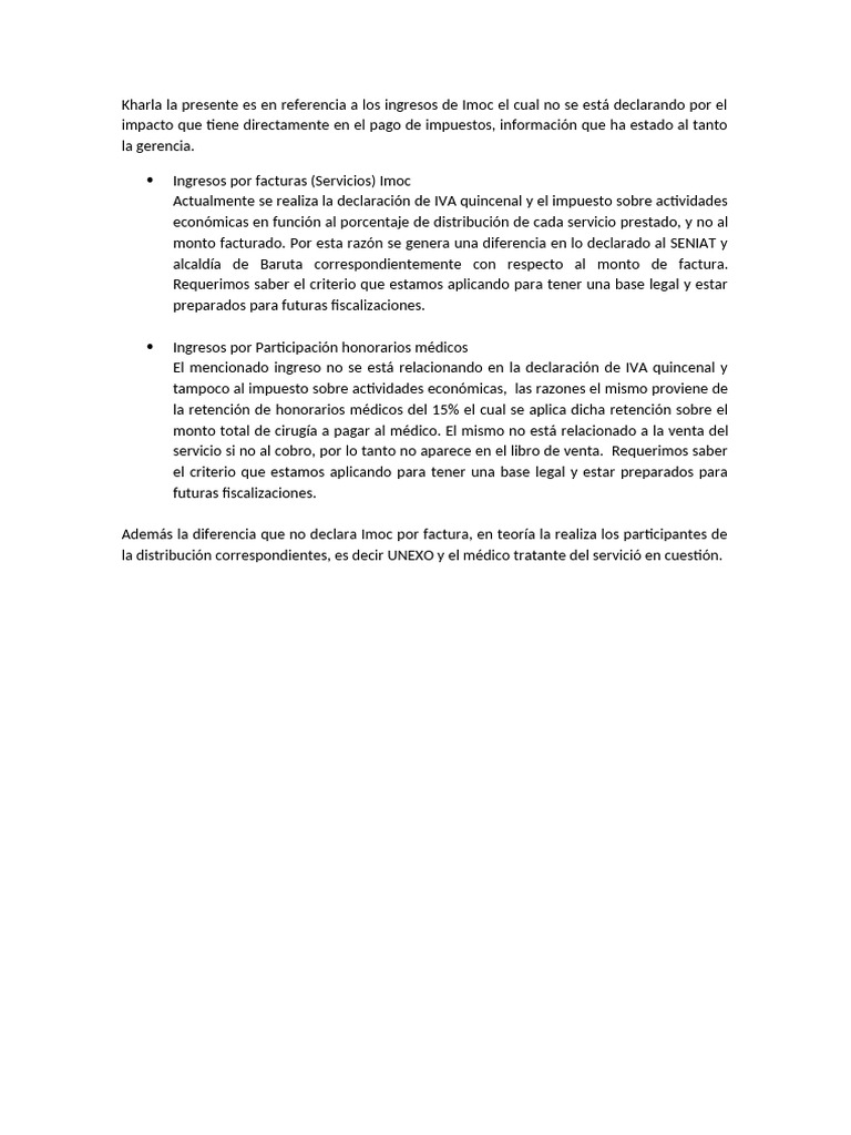 Ingresos y Declaraciones Fiscales de Imoc | PDF | Negocios | Finanzas y ...