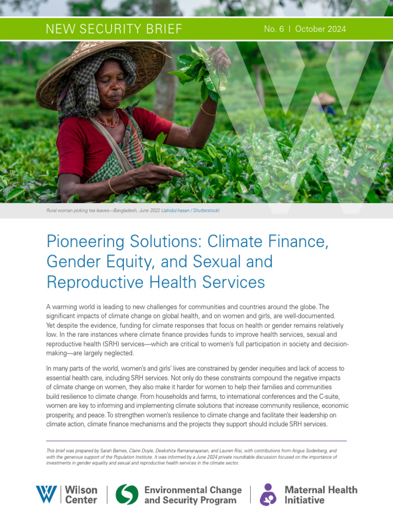 Climate Finance and Gender Equity Insights | PDF | Woman | Pregnancy